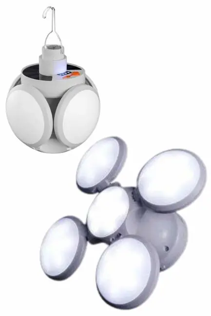 Kamp Lambası Güneş Enerjili Solar 5 Kanatlı Katlanır Lamba Karavan