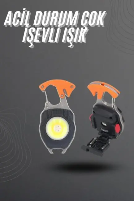 El Feneri LED Anahtarlık Çok Fonksiyonlu Mini Çakmak Özellikli