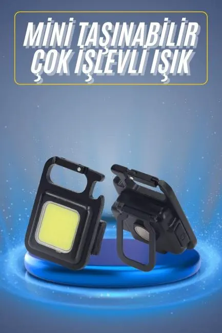 Kamp Çadır Lambası Şarjlı El Feneri Işıldak Anahtarlık Mini Mıknatıslı