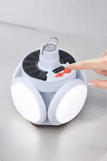 Katlanabilir Taşınabilir Kamp Lambası Işıldak Beyaz Işık Güneş Enerjili Solar Aydınlatma