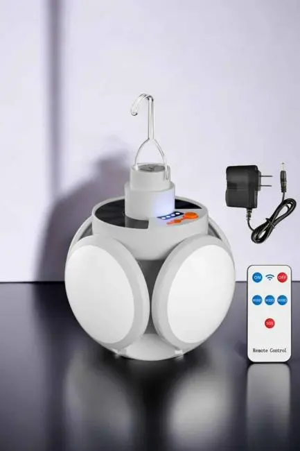 Güneş Enerjili Solar Aydınlatma Kamp Çadır Lambası Şarjlı Ampül Led Şarjlı El Feneri Işıldak