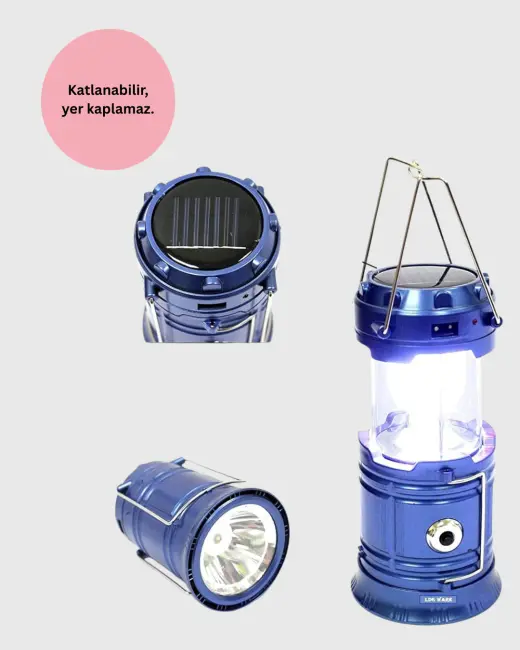 USB Şarjlı Çok Fonksiyonlu Kamp Feneri – Taşınabilir ve Dayanıklı