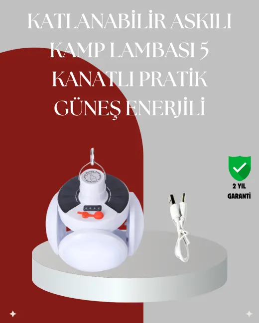 Uzaktan Kumandalı 360 Derece Katlanabilir Solar LED Aydınlatma Çadır Lambası