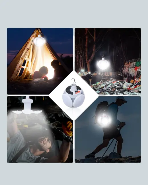 Uzaktan Kumandalı 360 Derece Katlanabilir Solar LED Aydınlatma Çadır Lambası