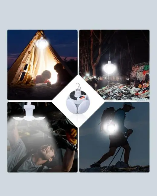 IPX4 Suya Dayanıklı Katlanabilir LED Kamp Lambası ve Acil Durum Işığı