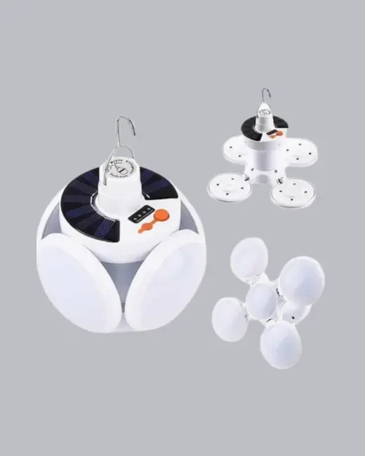 Solar Güneş Enerjili ve USB Şarjlı 5 Kanatlı LED Kamp Lambası