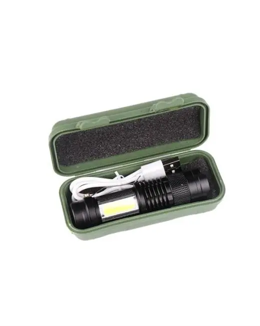 Şarjlı LED El Feneri - 14500 Pil Dahil 4 Işık Modu Mini Boy