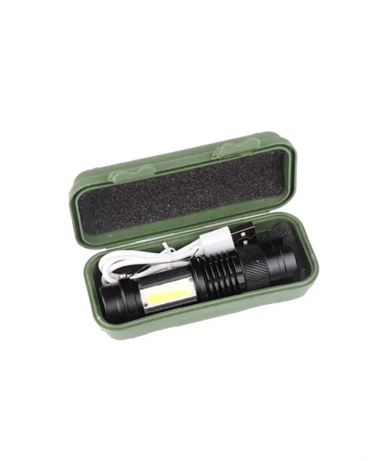 Şarjlı LED El Feneri - 14500 Pil Dahil 4 Işık Modu Mini Boy