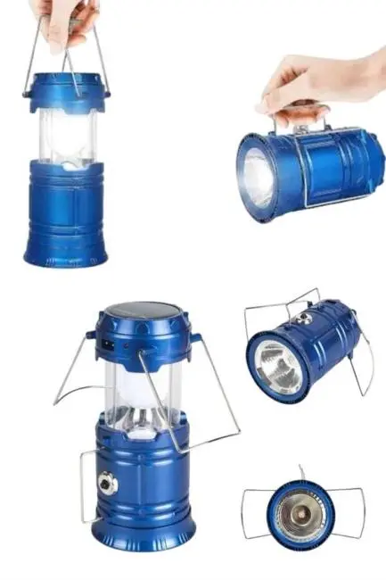 Kamp Feneri Şarj Edilebilir Güneş Enerjili Işıldak USB Şarjlı