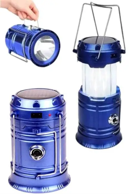 Kamp Feneri Şarj Edilebilir Güneş Enerjili Işıldak USB Şarjlı