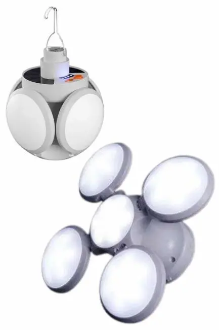 Kamp Lambası Güneş Enerjili Solar 5 Kanatlı Katlanır Lamba Karavan