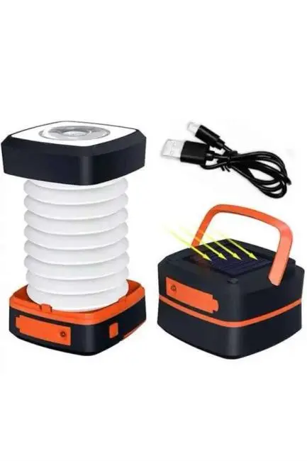 Kamp Lambası Katlanabilir Lamba Solar Şarjlı Led Lamba El Fenerli