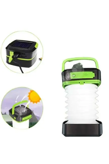 Kamp Lambası Katlanabilir Lamba Solar Şarjlı Led Lamba El Fenerli