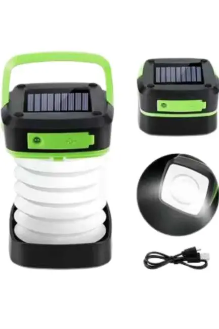 Katlanabilir Kamp Lambası Akordiyon Lamba Şarjlı 3 Kademeli Solar