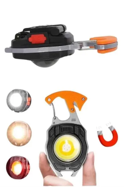 Çok İşlevli Acil Durum Işığı USB Şarjlı Cep Feneri 7 Farklı Mod