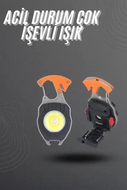 El Feneri LED Anahtarlık Çok Fonksiyonlu Mini Çakmak Özellikli