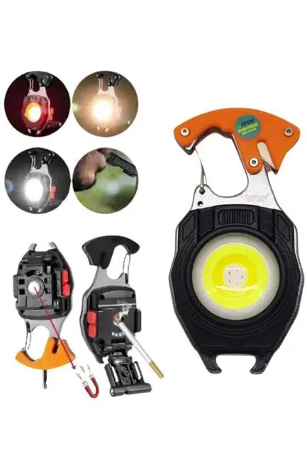 El Feneri LED Anahtarlık Çok Fonksiyonlu Mini Çakmak Özellikli