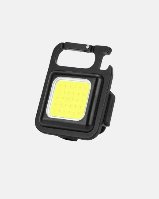 Şarjlı COB LED Anahtarlık Fener – 4 Modlu Manyetik ve Katlanabilir Standlı