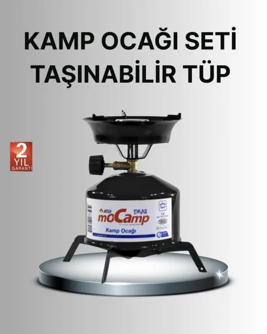 Kompakt Kamp Ocağı Seti Gaz Tüplü Ayarlanabilir Alevli 400g Hafif Tasarım