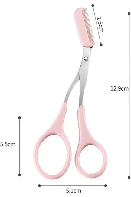 Kavisli Kaş Kirpik Düzeltici Bıyık Alma Taraklı Kaş Makası Yüz Bakım Seti Makas