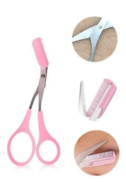 2'li Kaş Bakım Seti Taraklı Kaş Makası Ve Kaş Usturası Kaş Şekillendirici