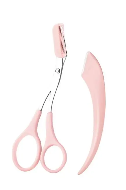 2'li Kaş Bakım Seti Taraklı Kaş Makası Ve Kaş Usturası Kaş Şekillendirici