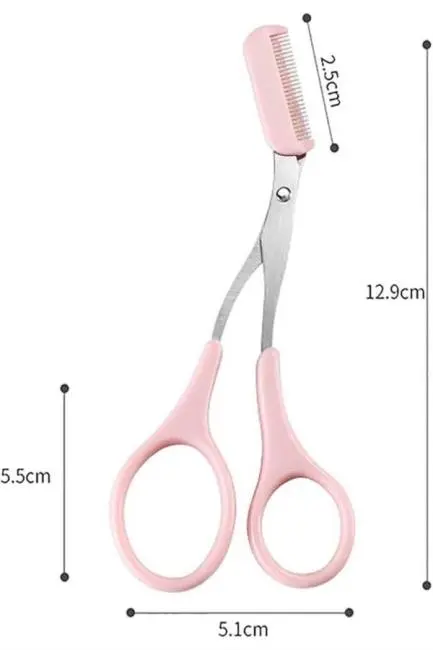 Kavisli Kaş Kirpik Düzeltici Bıyık Alma Taraklı Kaş Makası Yüz Bakım Seti Makas