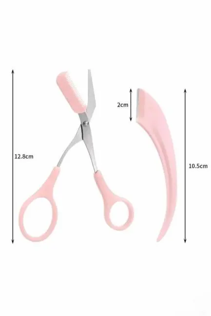 Taraklı Kaş Makası ve Ustura Seti Kaş Düzeltme Makası Kaş Bıyık Alma Aleti