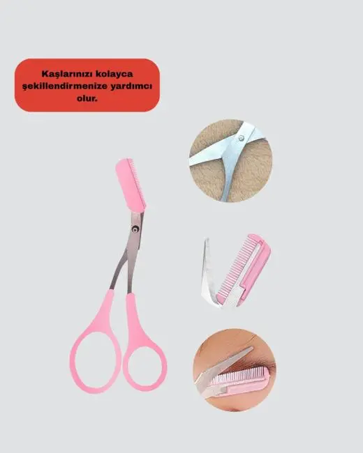 Profesyonel Taraklı Kaş Makası – Evde ve Salon Kullanımına Uygun