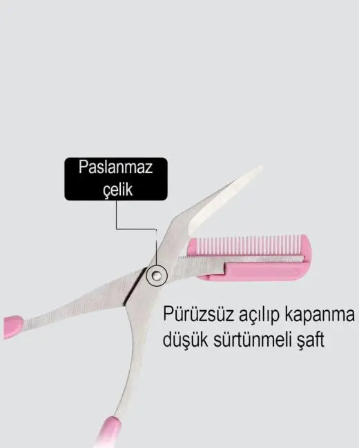 Profesyonel Taraklı Kaş Makası – Evde ve Salon Kullanımına Uygun