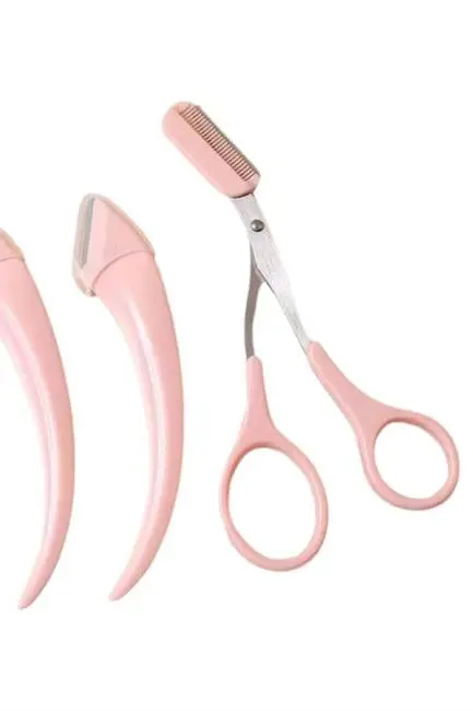 Taraklı Kaş Bıyık Makası Ve Kaş Ustura Seti Kaş Bıyık Tüy Alma Epilasyon Aleti 2'li Set