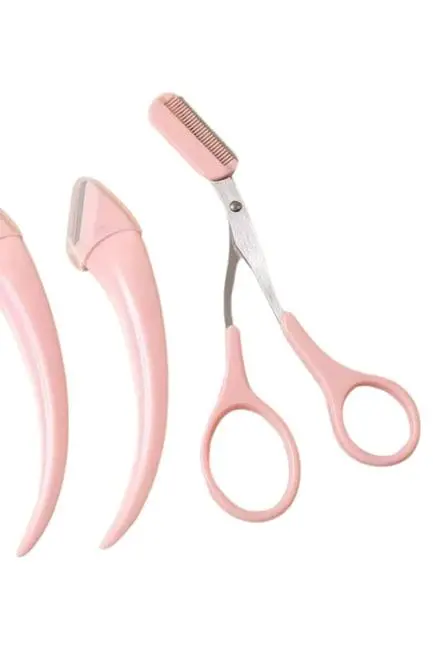 Taraklı Kaş Bıyık Makası Ve Kaş Ustura Seti Kaş Bıyık Tüy Alma Epilasyon Aleti 2'li Set