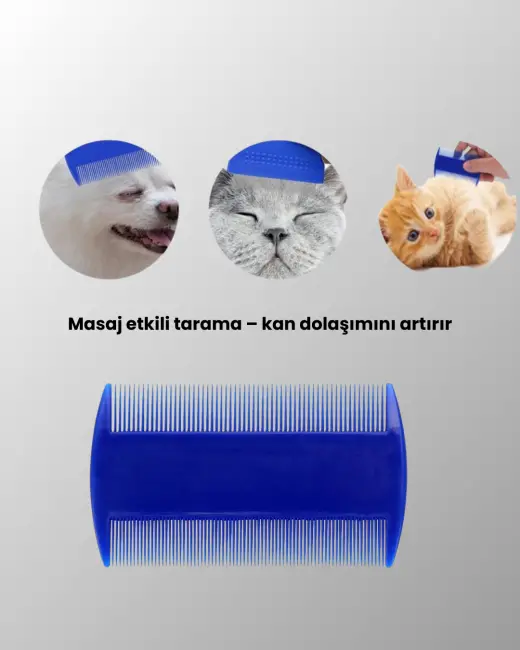 Kedi Köpek ve Küçük Hayvanlar İçin 4 Parça Ergonomik Tarak Takımı