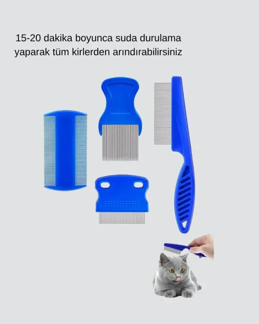 Evcil Hayvan Tüy Bakım Seti – 4’lü Paslanmaz Çelik ve Eco Plastik Kolay Temizlenebilir ve Dayanıklı