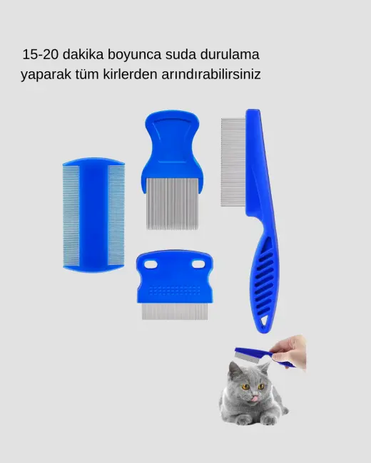 Evcil Hayvan Tüy Bakım Seti – 4’lü Paslanmaz Çelik ve Eco Plastik Kolay Temizlenebilir ve Dayanıklı