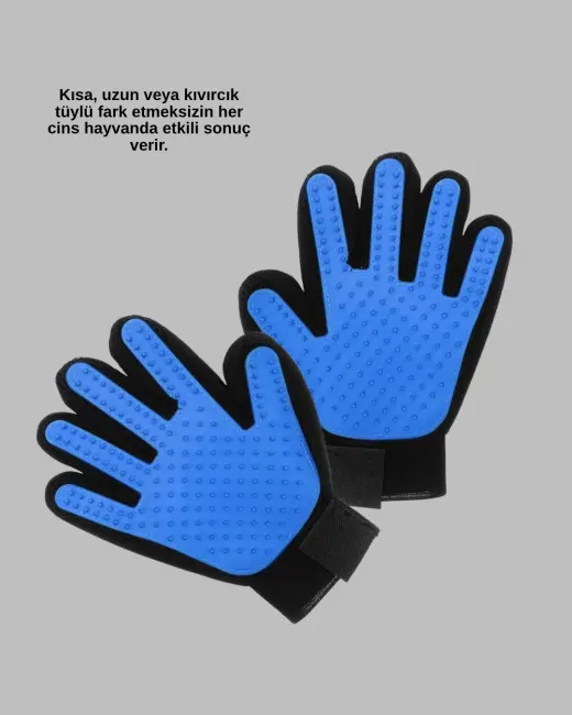 Evcil Hayvan Bakım Eldiveni – Masaj ve Tüy Toplama Özellikli Silikon Eldiven