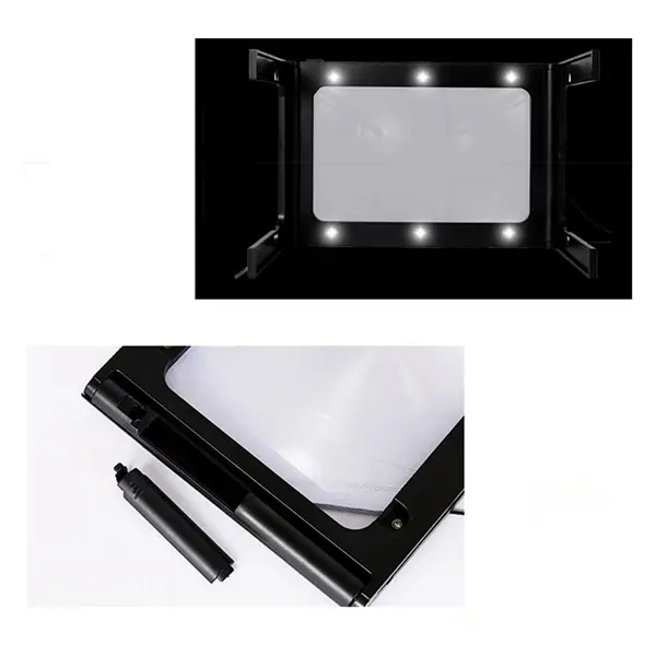 ALLY 2.5X Usb Led Işıklı Boyunluklu Masa Standlı  Büyüteç-(5775)