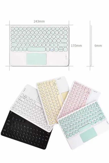 Touchpad Tüm Cihazlara Uyumlu Bluetooth Klavye Touchpad Slim Kablosuz Wifi Q Klavye