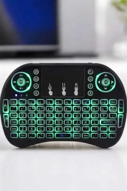 TV Uyumlu Mini Klavye Q Klavye Işıklı Tüm Cihazlara Uyumlu
