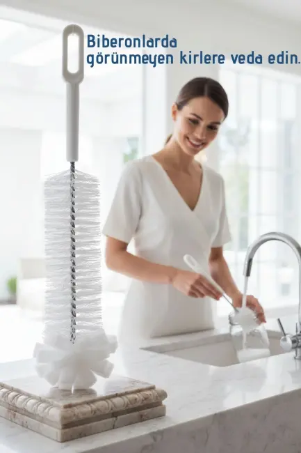 Premium Lüks Şişe Ve Biberon Fırçası - Ultra Dayanıklı Profesyonel Temizlik &amp; Kristal Parlaklık