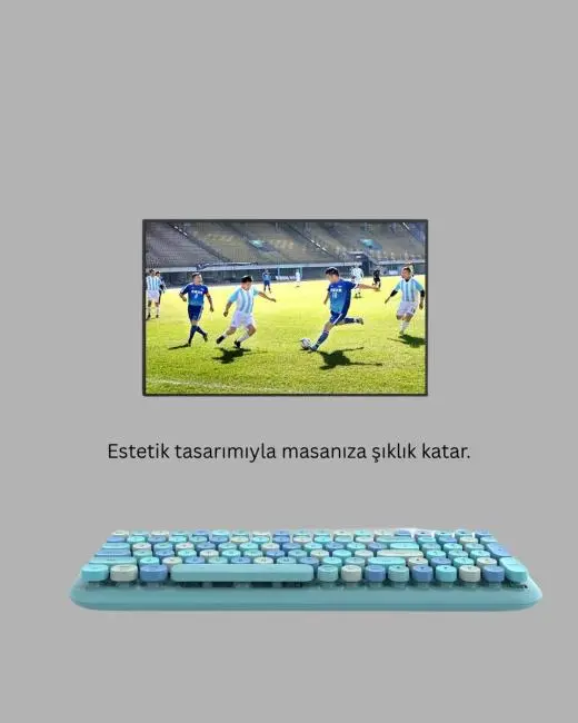 Kablosuz Retro Klavye ve Mouse Seti – 104 Tuşlu Sessiz Yazım