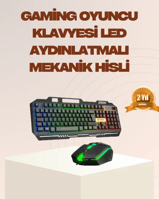 Mekanik LED Gaming Klavye Mouse Seti – Yüksek Tepki ve Ergonomi