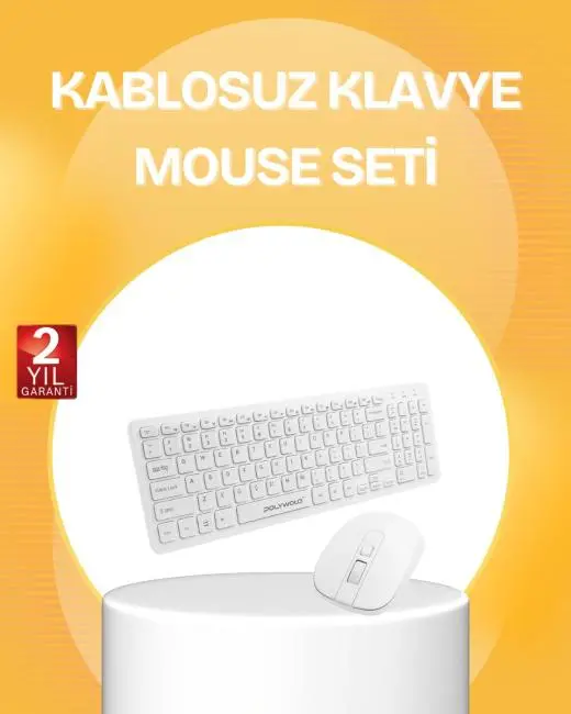 Kablosuz Klavye Mouse Takımı - Ergonomik Sessiz ve Enerji Tasarruflu
