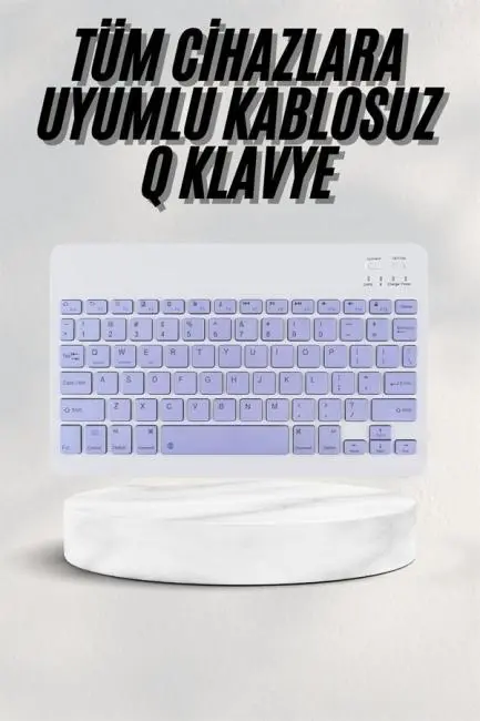 Android ve İOS Uyumlu Bluetooth Kablosuz Türkçe Q Klavye Renkli