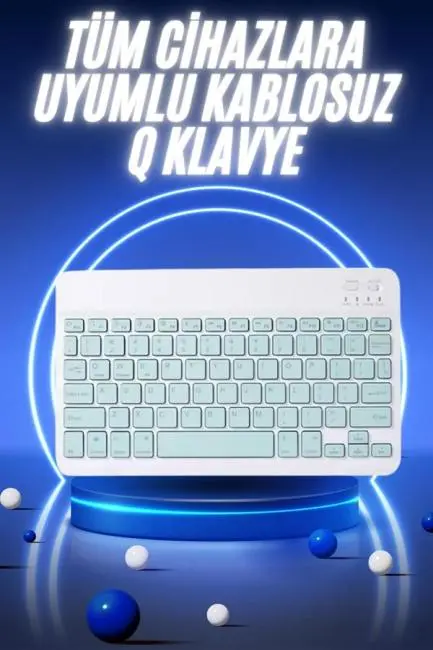 Bluetooth Şarj Edilebilir Mini Q Klavye Kablosuz Taşınabilir