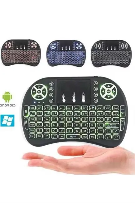 Işıklı Kablosuz Mini Klavye ve Dokunmatik Mouse Seti Türkçe Kablosuz