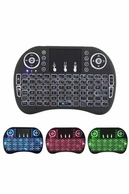 Işıklı Kablosuz Mini Klavye ve Dokunmatik Mouse Seti Türkçe Kablosuz