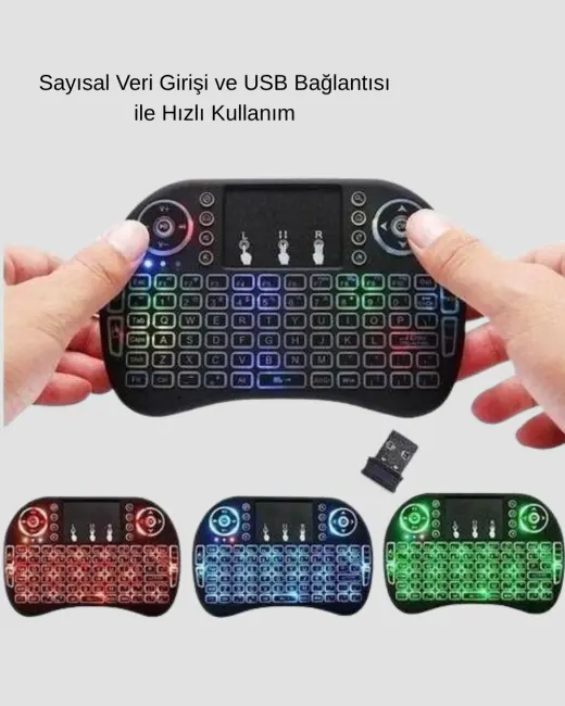 Işıklı Q Klavye – Entegre Touchpad Ergonomik Tasarım ve Türkçe Karakter Desteği