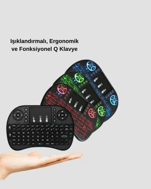 Işıklı Q Klavye – Entegre Touchpad Ergonomik Tasarım ve Türkçe Karakter Desteği