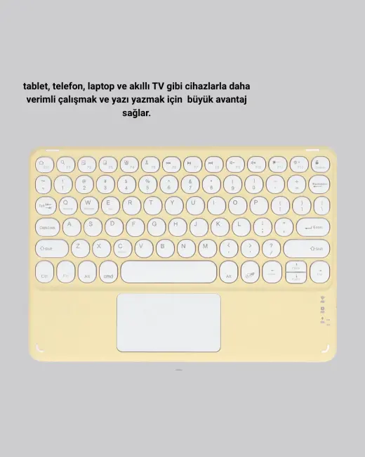 Bluetooth Klavye – Kablosuz Sessiz Tuşlu Android iOS Windows Uyumlu Kompakt Taşınabilir Tasarım